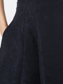 Pleated jacquard skirt - MIDNIGHTBLUE