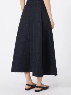 Pleated jacquard skirt - MIDNIGHTBLUE