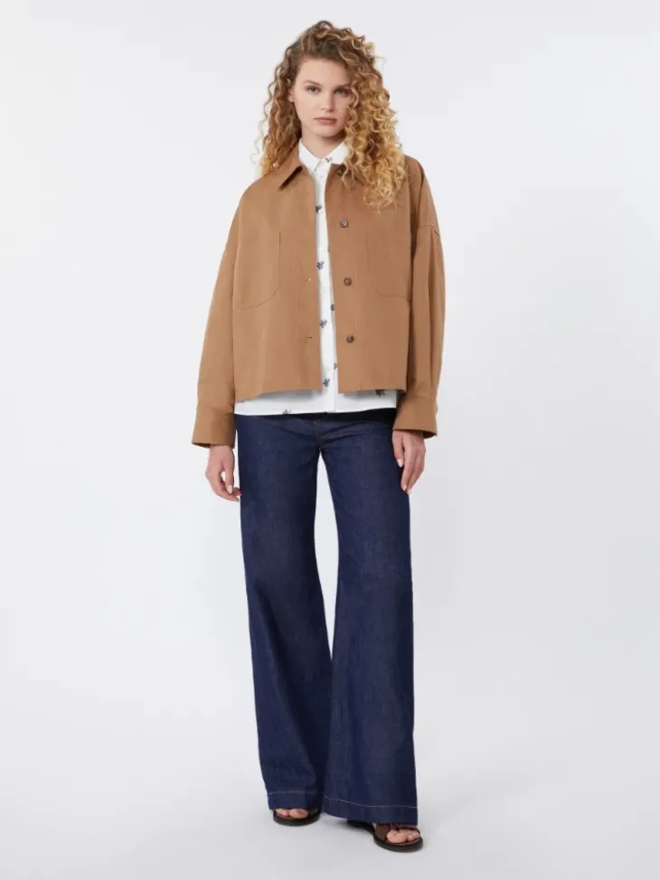 Poplin shirt with embroidery - WHITE