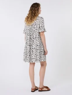 Printed cotton jersey dress - BLACK