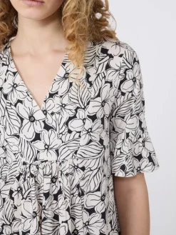 Printed cotton jersey dress - BLACK