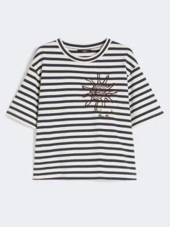 Printed cotton jersey T-shirt - NAVY