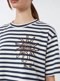 Printed cotton jersey T-shirt - NAVY