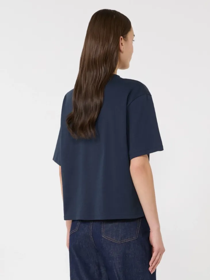Printed cotton jersey T-shirt - NAVY