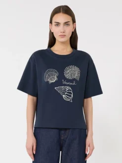 Printed cotton jersey T-shirt - NAVY