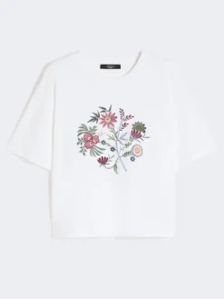 Printed cotton jersey T-shirt - WHITE