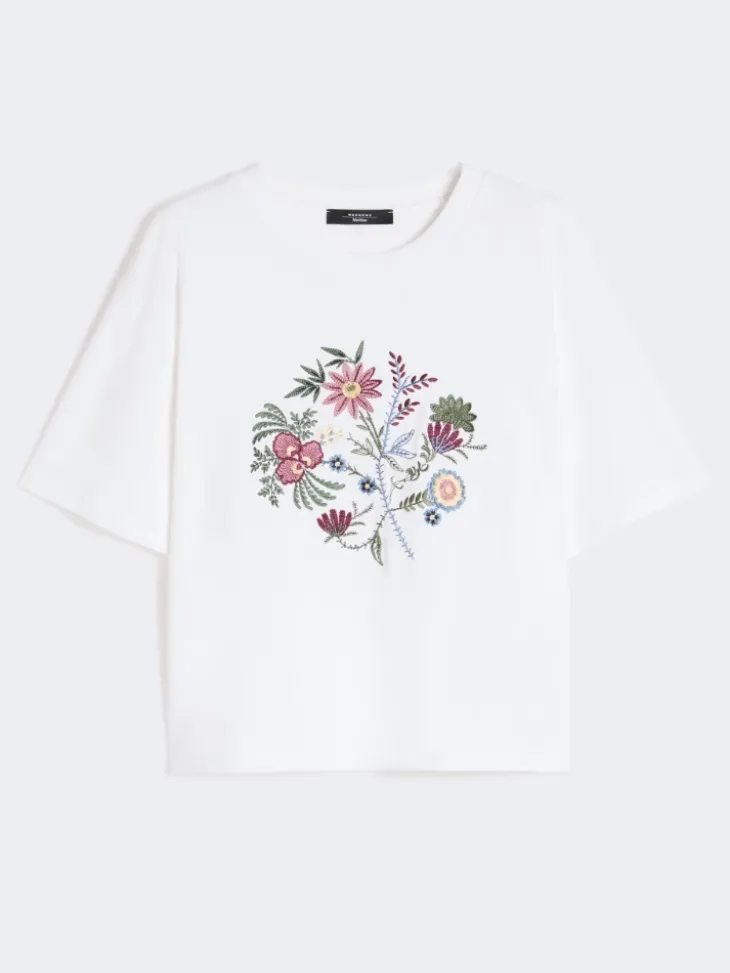 Printed cotton jersey T-shirt - WHITE