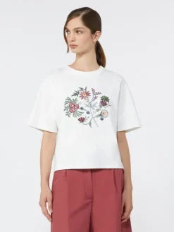 Printed cotton jersey T-shirt - WHITE