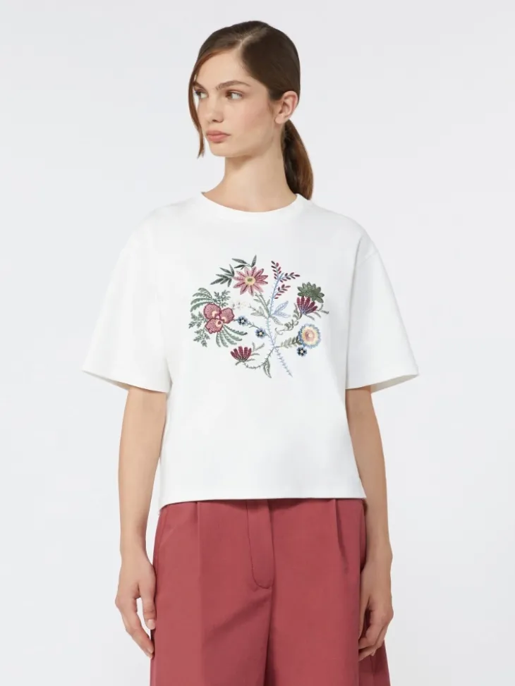 Printed cotton jersey T-shirt - WHITE
