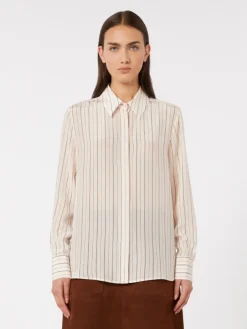 Printed crepe de chine shirt - PINK