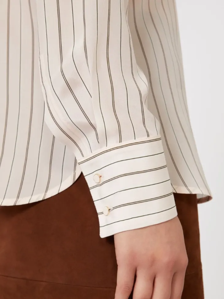 Printed crepe de chine shirt - PINK