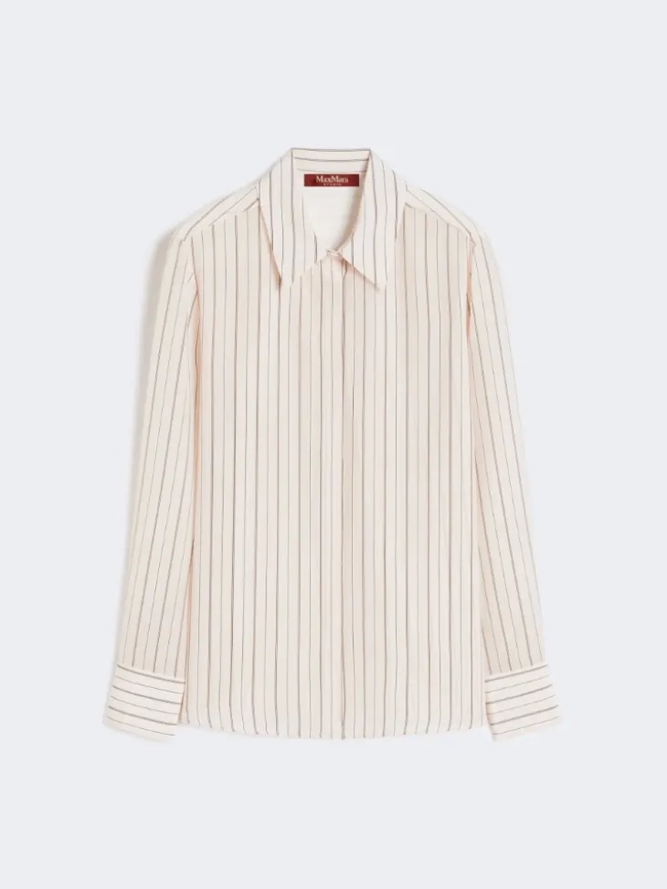 Printed crepe de chine shirt - PINK