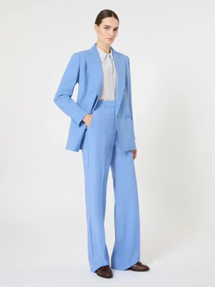 Printed crepe de chine shirt - LIGHT BLUE