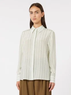 Printed crepe de chine shirt - GREEN