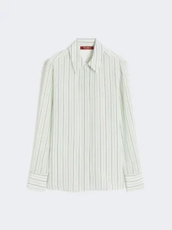 Printed crepe de chine shirt - GREEN