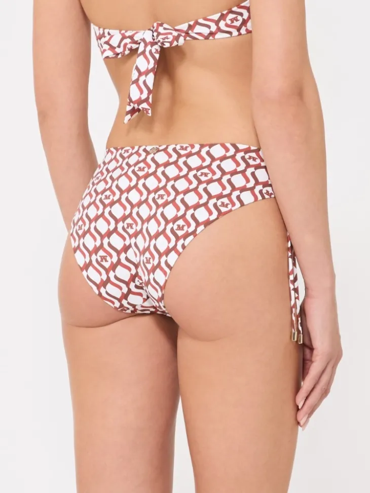 Printed jersey bikini bottoms - RUST