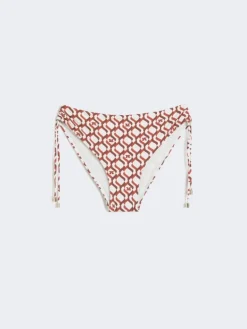 Printed jersey bikini bottoms - RUST