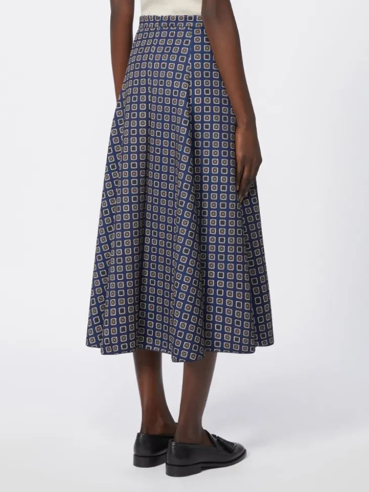 Printed jersey skirt - NAVY