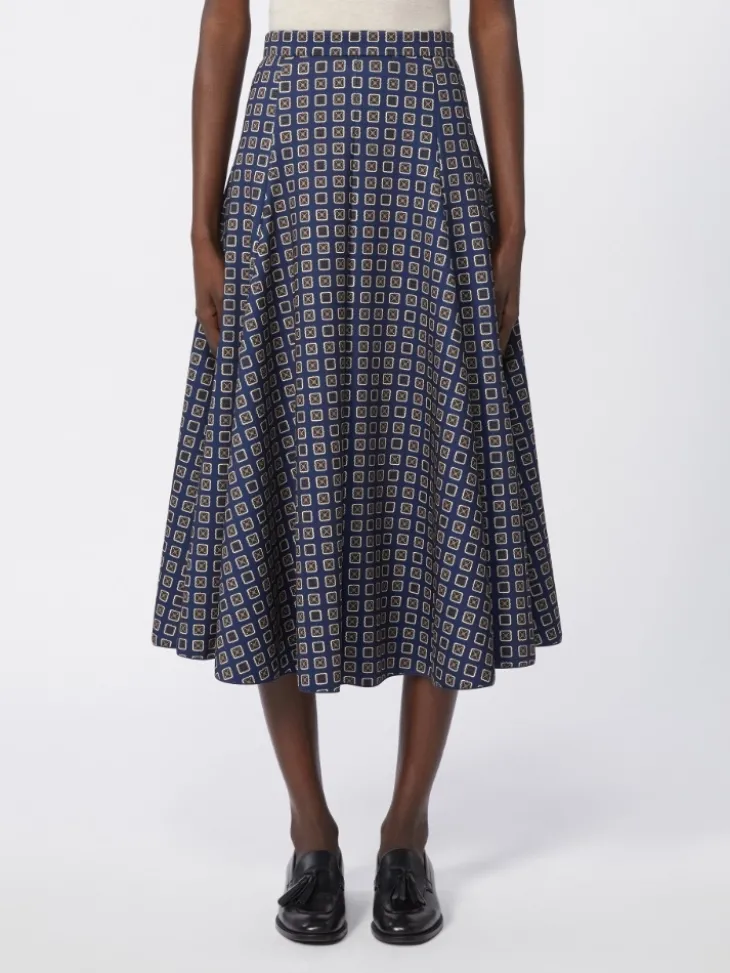 Printed jersey skirt - NAVY