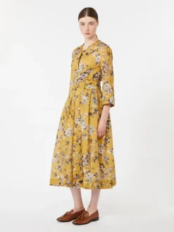 Printed ramie dress - LEMON