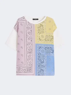 Printed silk and stretch cotton jersey T-shirt - MULTICOLOUR