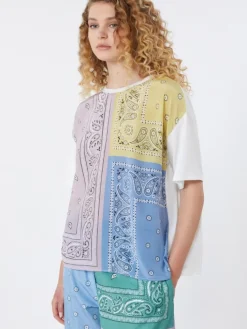 Printed silk and stretch cotton jersey T-shirt - MULTICOLOUR