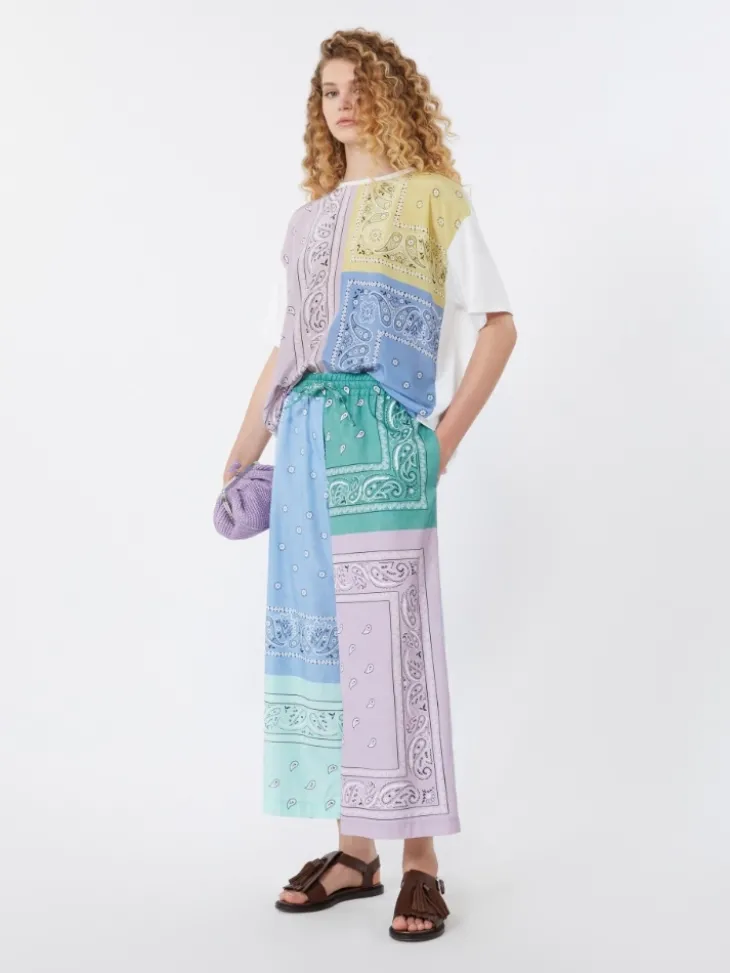 Printed silk and stretch cotton jersey T-shirt - MULTICOLOUR