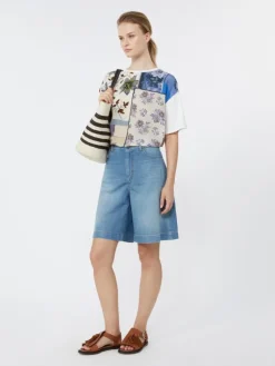 Printed silk and stretch cotton jersey T-shirt - MULTICOLOUR
