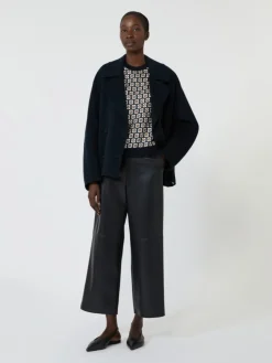 Printed silk and woollen yarn jumper - ULTRAMARINE