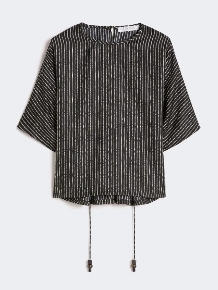 Printed silk blouse - BLACK WHITE