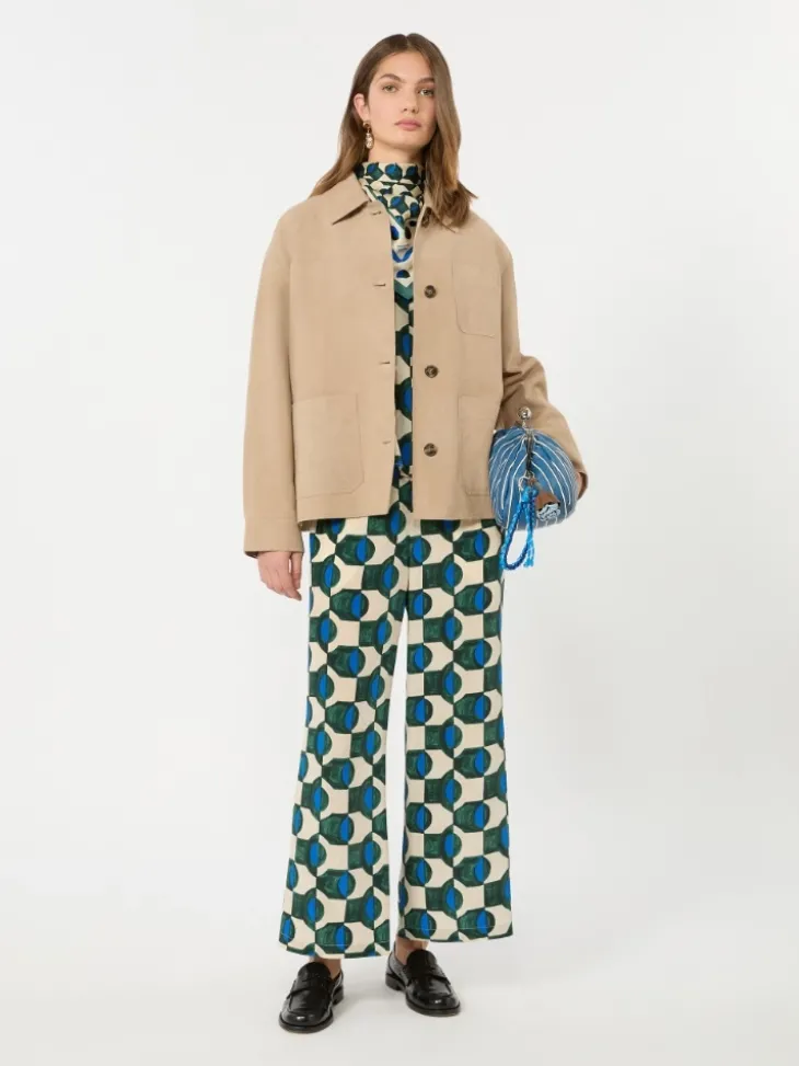 Printed silk crepe de chine blouse - DARK GREEN