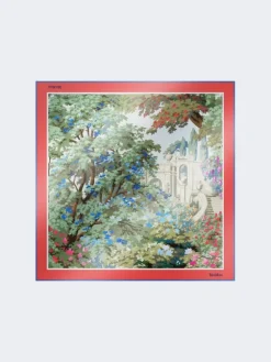 Printed silk foulard - ANTIQUE ROSE