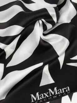 Printed silk foulard - BLACK