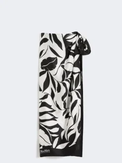 Printed silk foulard - BLACK
