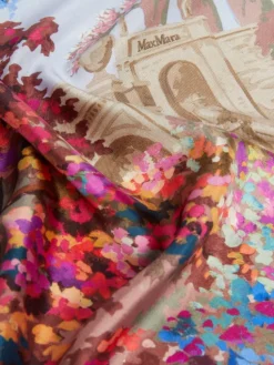 Printed silk foulard - MIDNIGHTBLUE