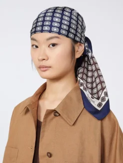 Printed silk foulard - MUD