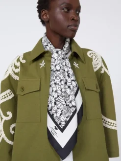 Printed silk foulard - OPTICAL WHITE