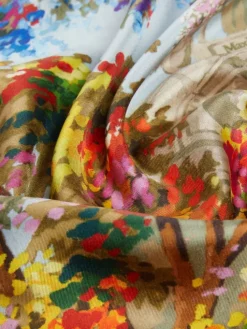 Printed silk foulard - PALE YELLOW