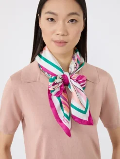 Printed silk foulard - PINK