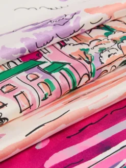 Printed silk foulard - PINK