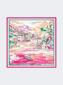 Printed silk foulard - PINK