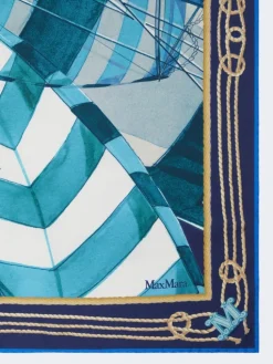 Printed silk foulard - SKY BLUE