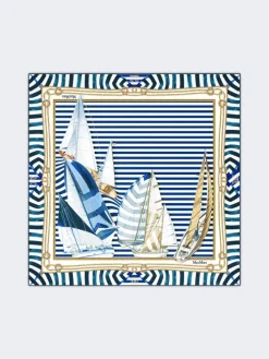 Printed silk foulard - ULTRAMARINE