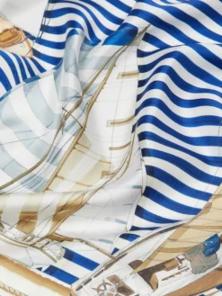 Printed silk foulard - ULTRAMARINE