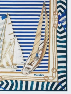 Printed silk foulard - ULTRAMARINE