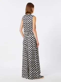 Printed silk jumpsuit - BLACK