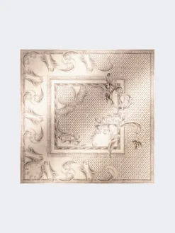 Printed silk pocket square - WHITE