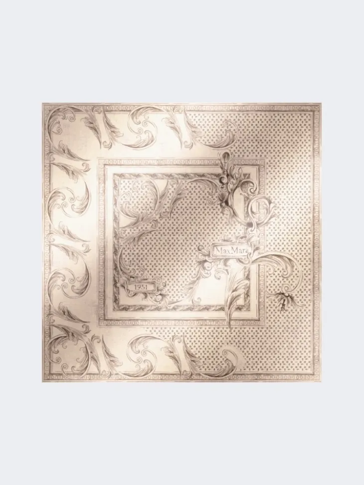 Printed silk pocket square - WHITE