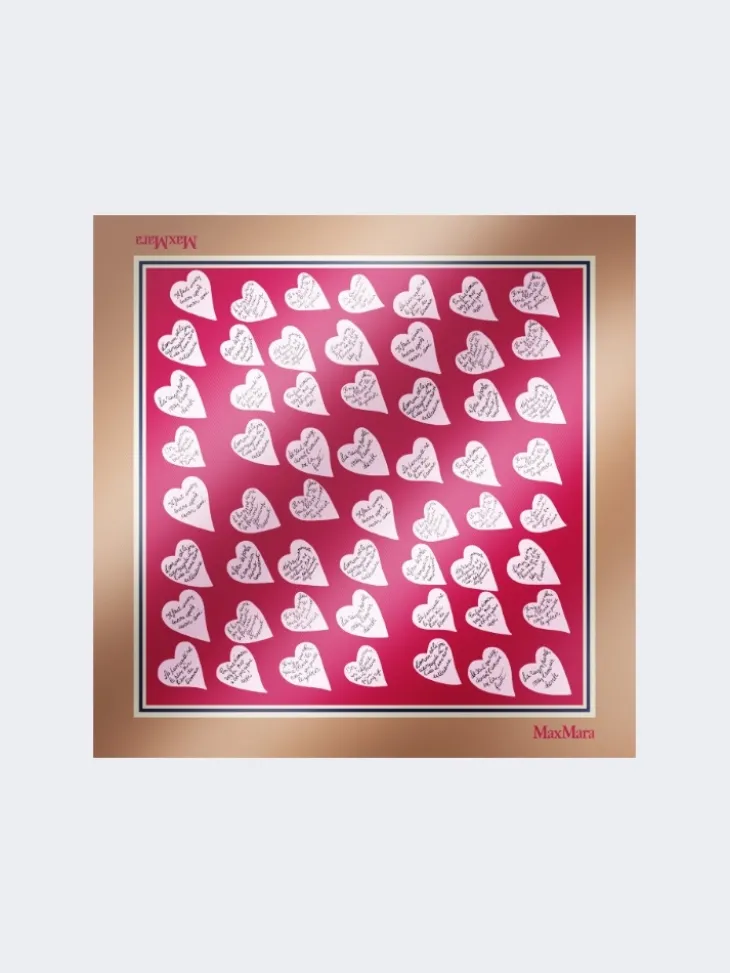 Printed silk scarf - BEIGE