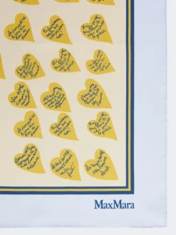 Printed silk scarf - LIGHT BLUE